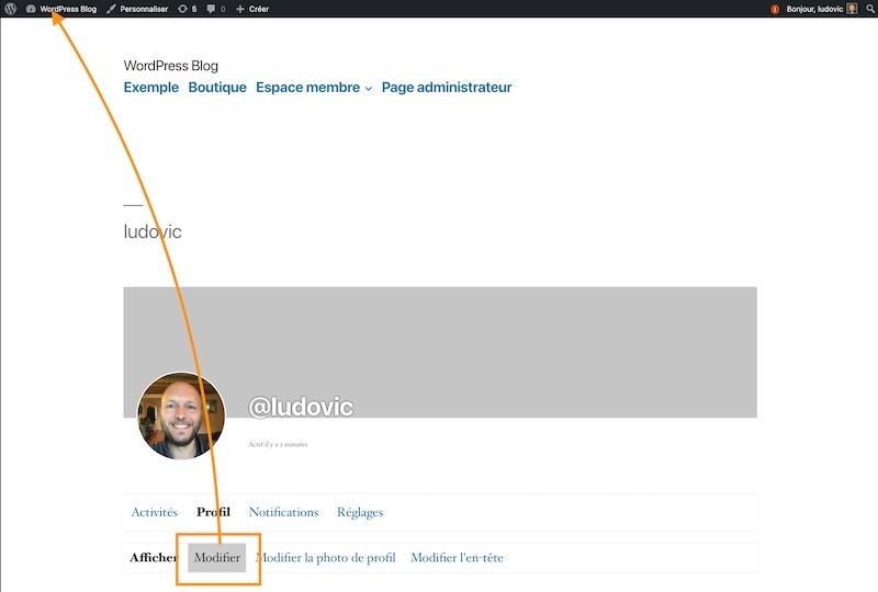 Sukellos WordPress Modifier Lien BuddyPress