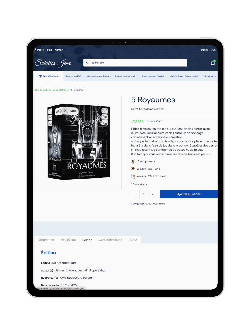 sukellos jeux societe