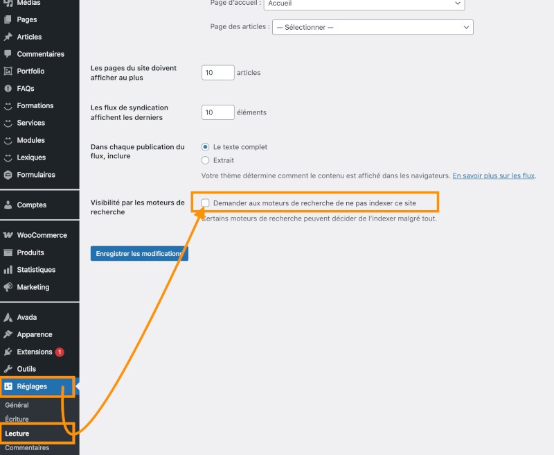 sukellos wordpress lecture ne pas indexer